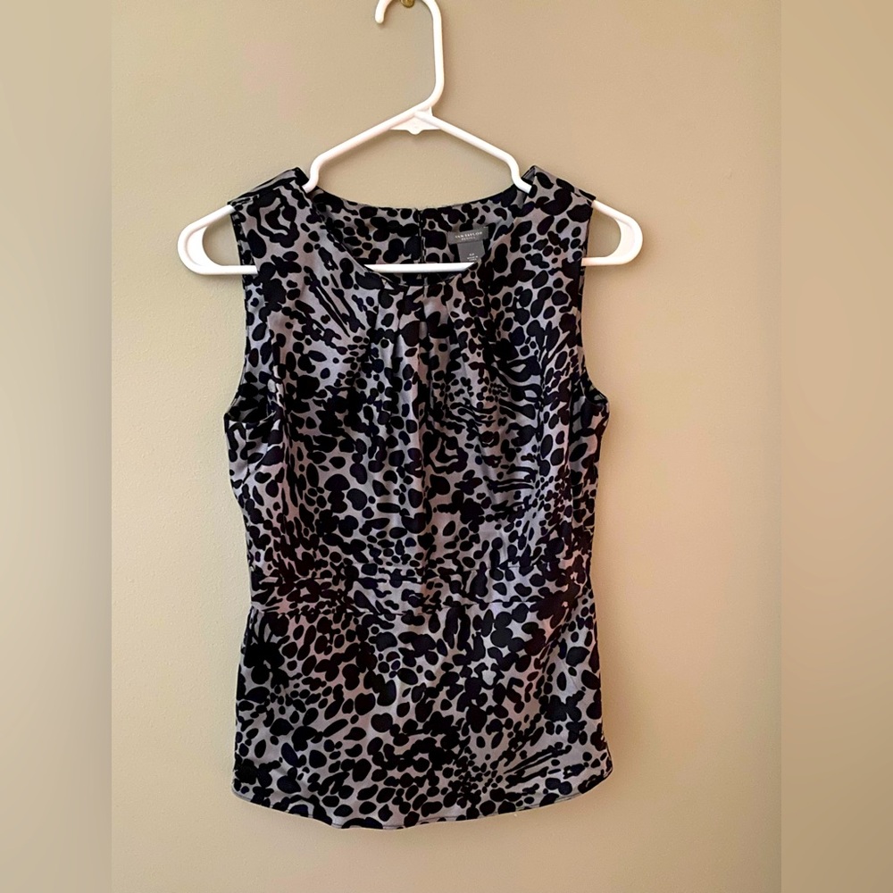 Ann Taylor petite silk peplum sleeveless top